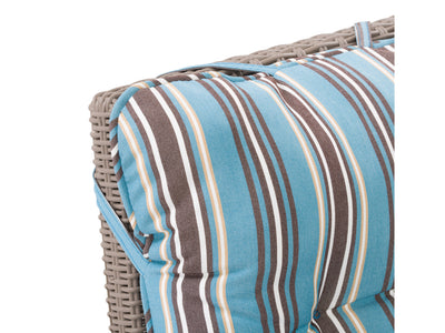 blue stripe Patio Recliner and Ottoman Set, 5pc Lake Front Collection detail image by CorLiving#color_blue-stripe