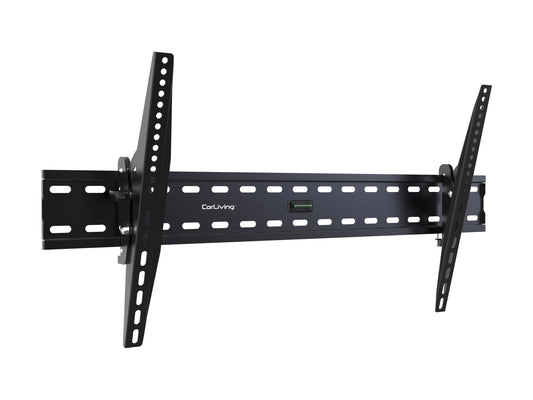 Tilting TV wall mount for 37" to 80" TVs, black steel construction, adjustable tilt for optimal viewing angles, secure and easy installation, fits most flat-screen TVs, space-saving design.