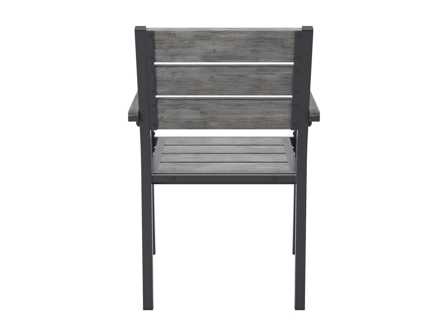Set of 2 patio dining chairs with weather-resistant wicker, featuring beige cushions and a sturdy metal frame, perfect for outdoor dining.