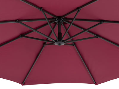 wine red cantilever patio umbrella with base Endure detail image CorLiving#color_wine-red
