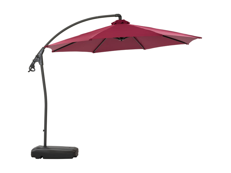 wine red cantilever patio umbrella with base Endure product image CorLiving