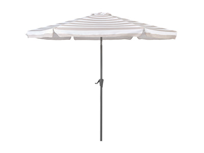 taupe and white 10ft patio umbrella, round tilting 200 Series product image CorLiving#color_taupe-and-white
