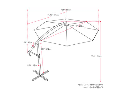 brown offset patio umbrella 400 Series measurements diagram CorLiving#color_ppu-brown
