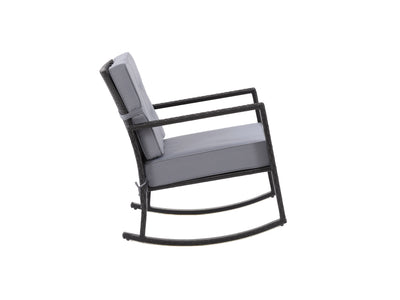 black and ash grey Wicker Outdoor Rocking Chair Parksville Collection product image by CorLiving#color_black-and-ash-grey