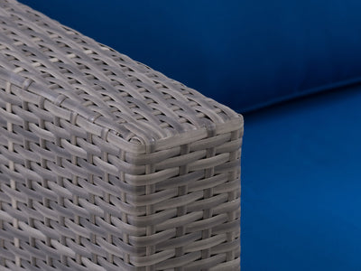 blended grey and oxford blue Wicker Armchair Parksville Collection detail image by CorLiving#color_blended-grey-and-oxford-blue