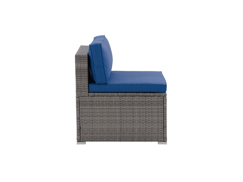 blended grey and oxford blue Wicker Patio Chair Parksville Collection product image by CorLiving