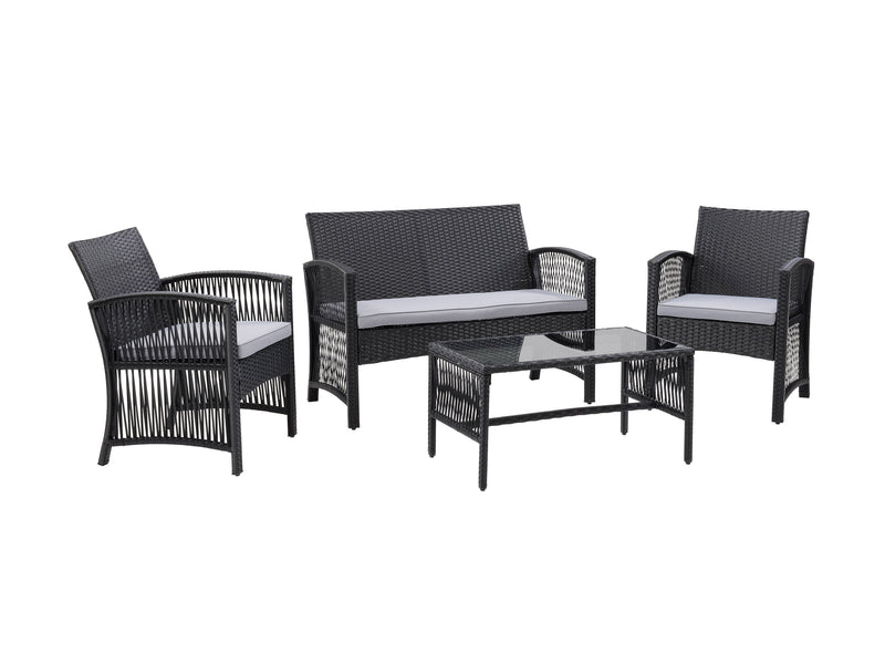 black and grey 4pc Patio Set Parksville Collection product image by CorLiving