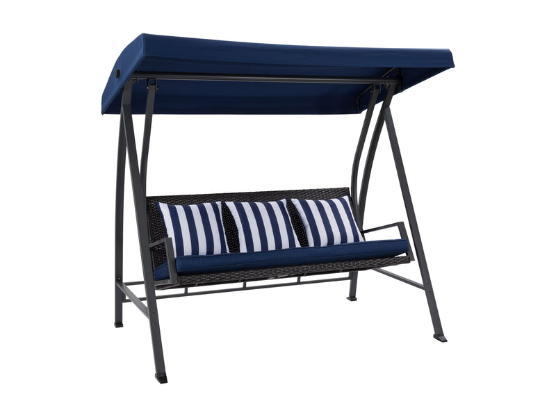 navy blue Patio Swing With Canopy Flora Collection product image by CorLiving