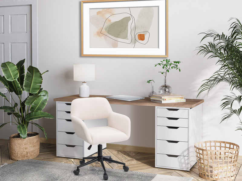 off white Task Chair with Open Back Valerie Collection lifestyle scene by CorLiving