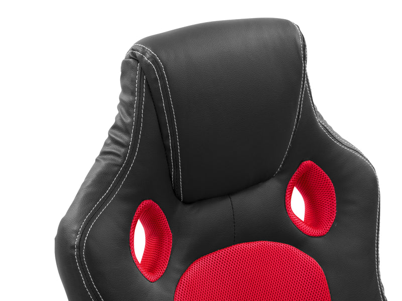 red and black Reclining Gaming Chair Slayer Collection detail image by CorLiving