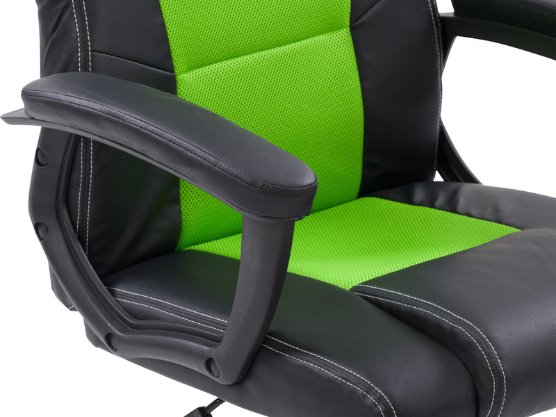 green and black Reclining Gaming Chair Slayer Collection detail image by CorLiving