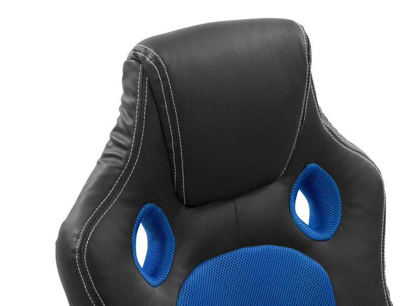 blue and black Reclining Gaming Chair Slayer Collection detail image by CorLiving