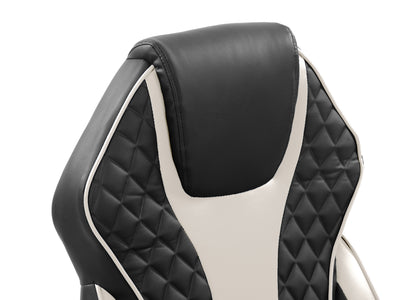 white and black Ergonomic Gaming Chair Thrasher Collection detail image by CorLiving#color_white-and-black