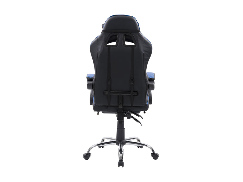 blue and black Gaming Chair with Footrest Demolisher Collection product image by CorLiving