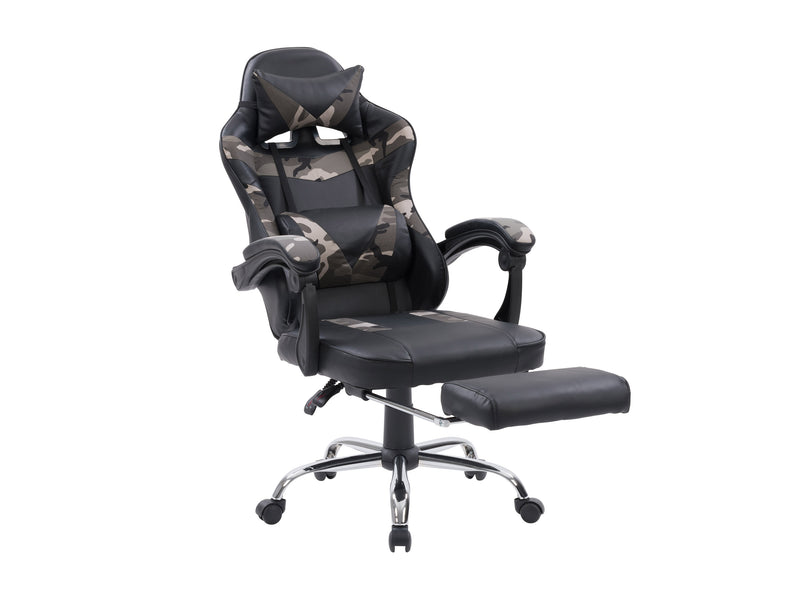 grey and black Gaming Chair with Footrest Demolisher Collection product image by CorLiving