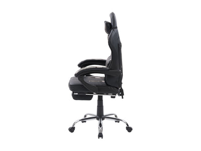 grey and black Gaming Chair with Footrest Demolisher Collection product image by CorLiving#color_grey-and-black