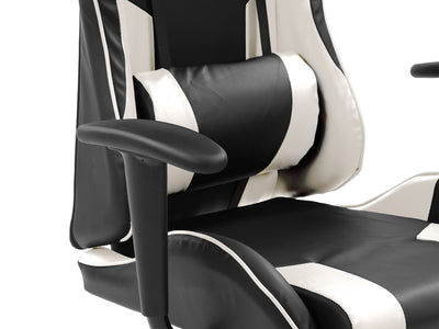 white and black Recliner Gaming Chair Predator Collection detail image by CorLiving#color_white-and-black