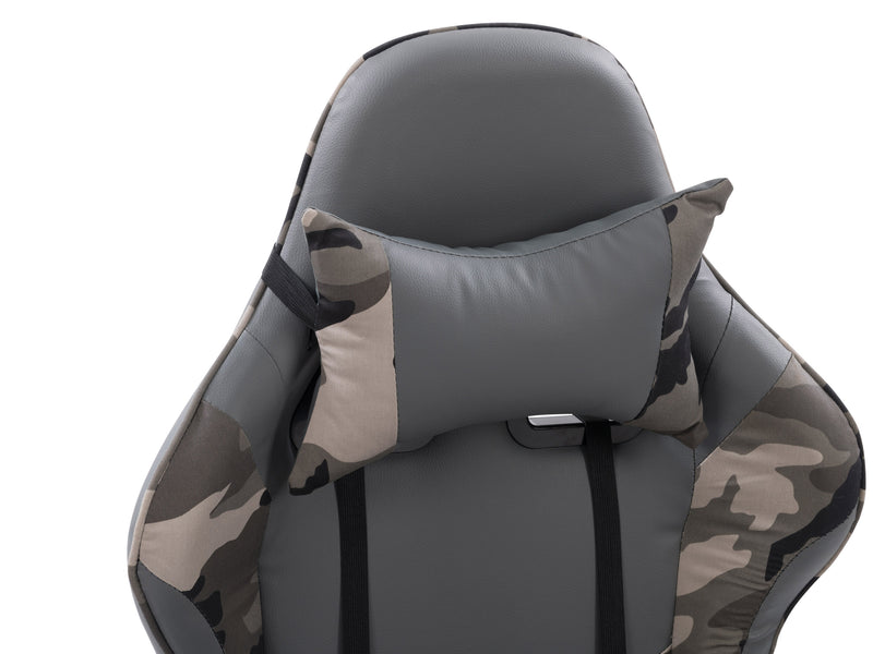 grey and camo Recliner Gaming Chair Predator Collection detail image by CorLiving