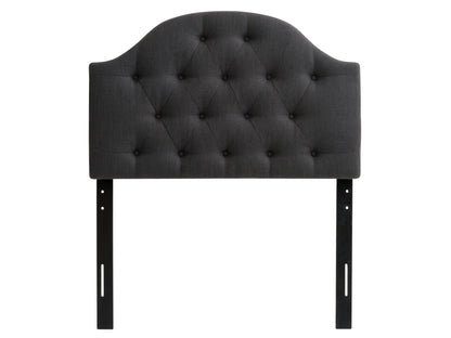 Dark grey diamond tufted headboard for twin/single bed, featuring plush upholstery, elegant button detailing, and a sturdy build, perfect for adding a touch of sophistication to any bedroom decor.