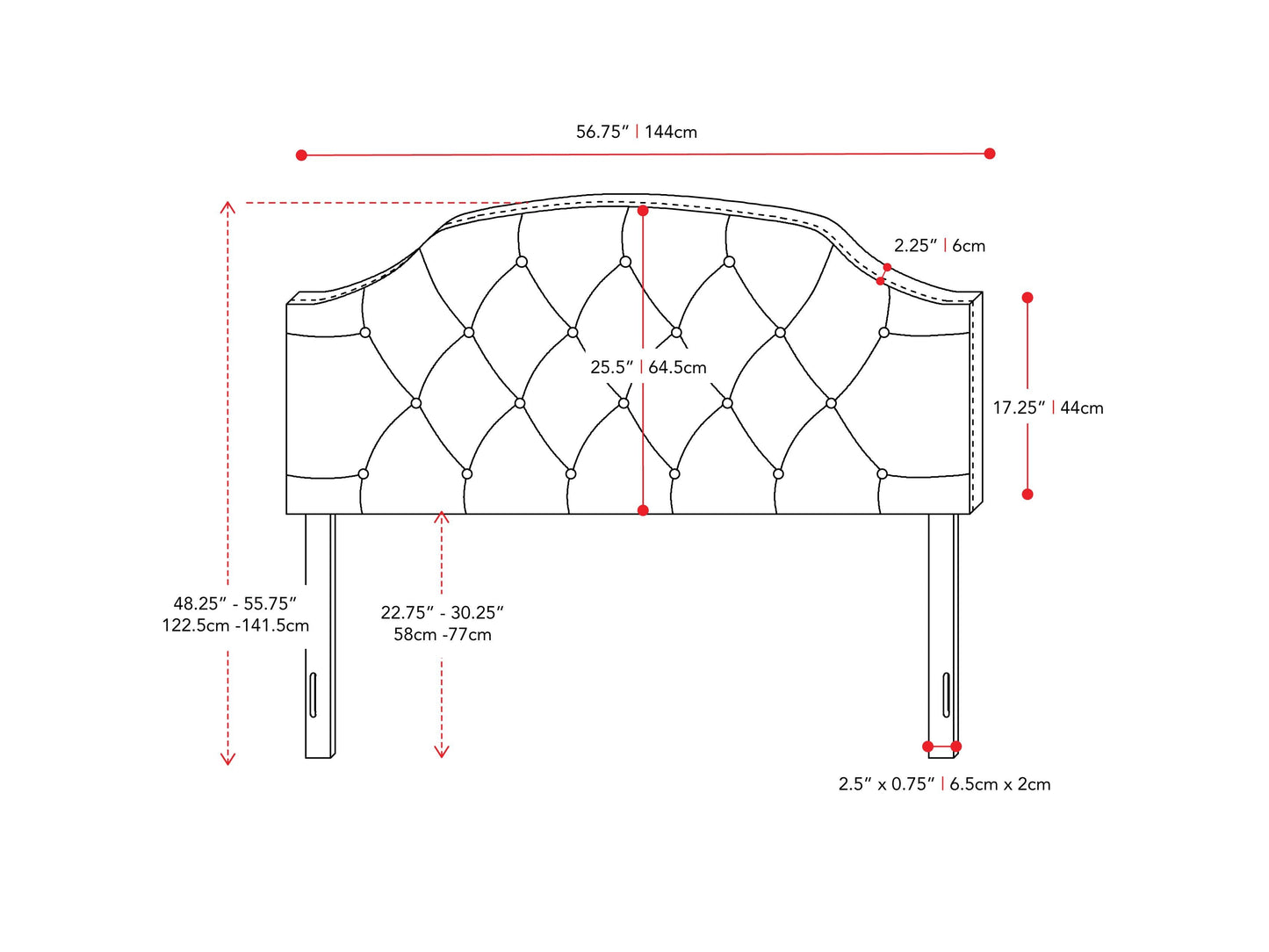 Diamond Tufted Headboard for Full Size Bed CorLiving Furniture Canada