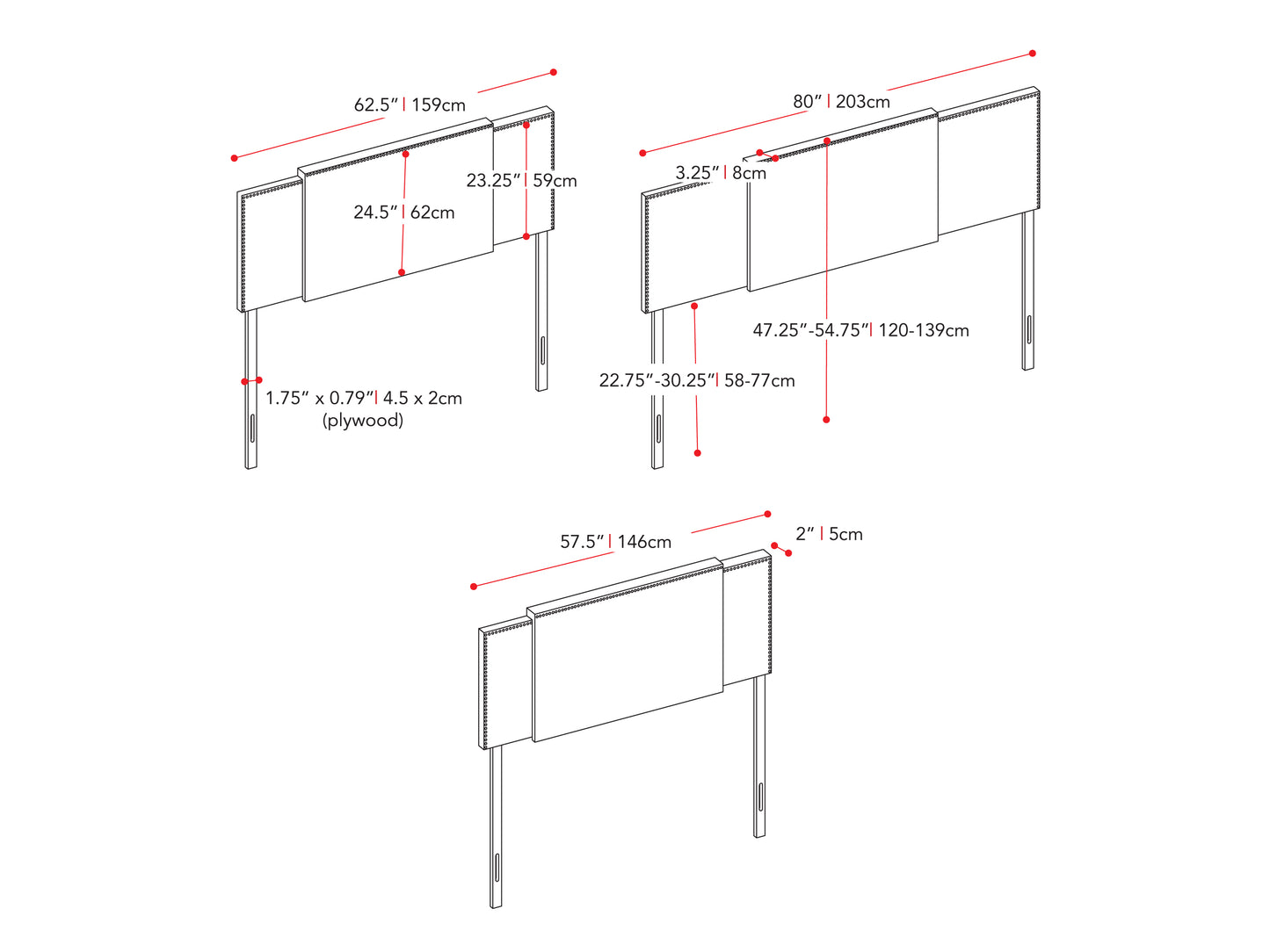 Off-White Boucle Expandable Headboard