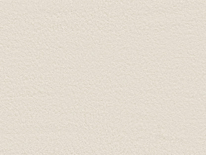 Cream boucle double/full bed with wooden legs, tufted headboard, and soft textured fabric, ideal for modern bedroom decor.