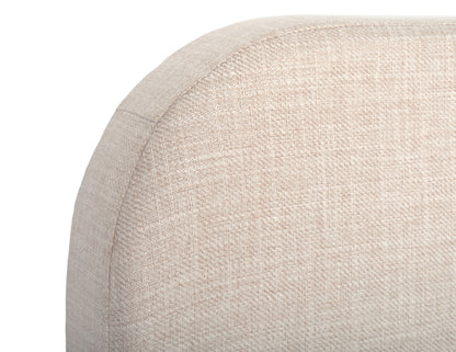 Leighton Modern Upholstered Bed with Curved Adjustable Headboard, Queen