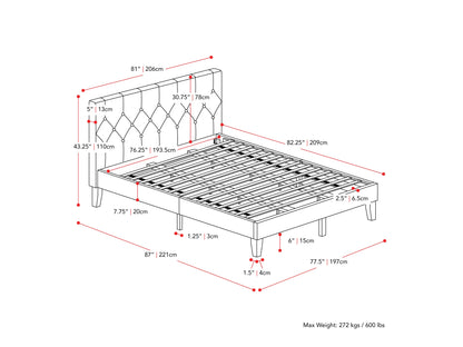Button-Tufted Upholstered King Bed