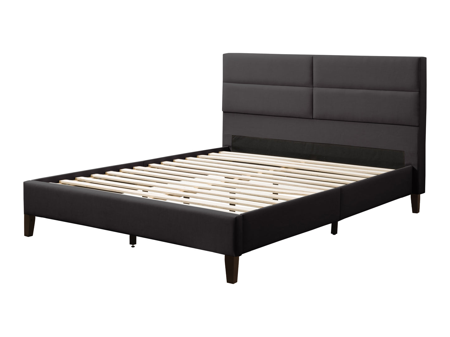 Dark Grey Tufted Upholstered Bed, Queen