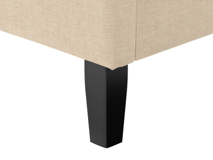 Cream Tufted Upholstered Bed, Queen