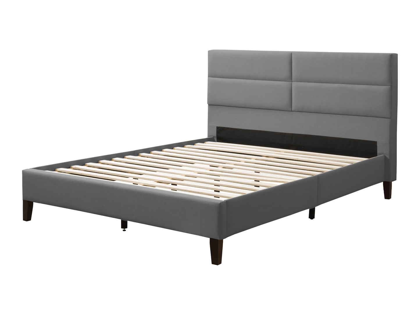 Light Grey Tufted Upholstered Bed, Queen
