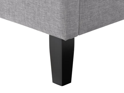 Light Grey Tufted Upholstered Bed, Twin