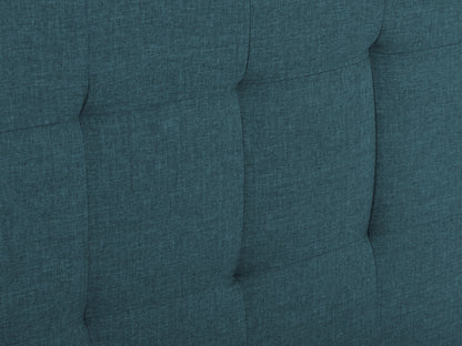 Ocean Blue Tufted Queen Fabric Bed