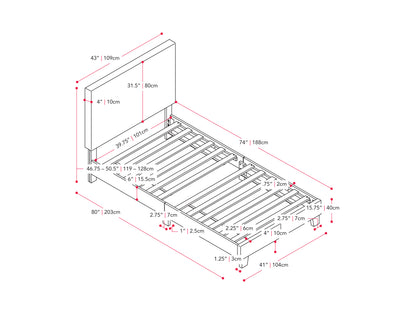 Fabric Bed with Slats
