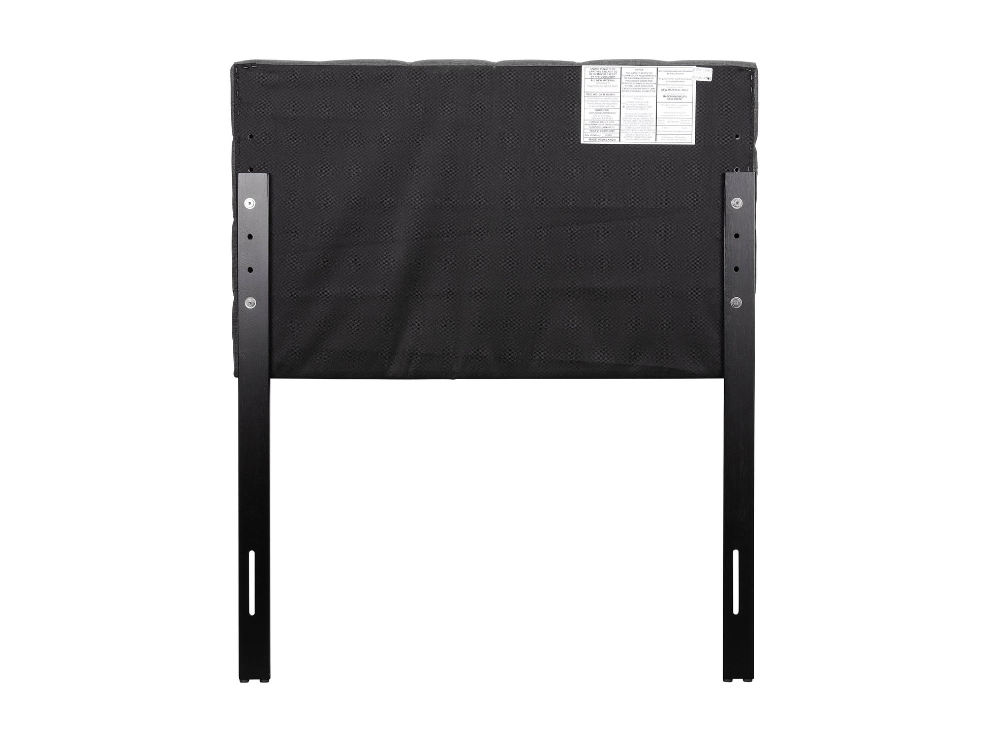 Grey twin headboard with modern design, upholstered in soft fabric, featuring clean lines and minimalist style, perfect for contemporary bedrooms.