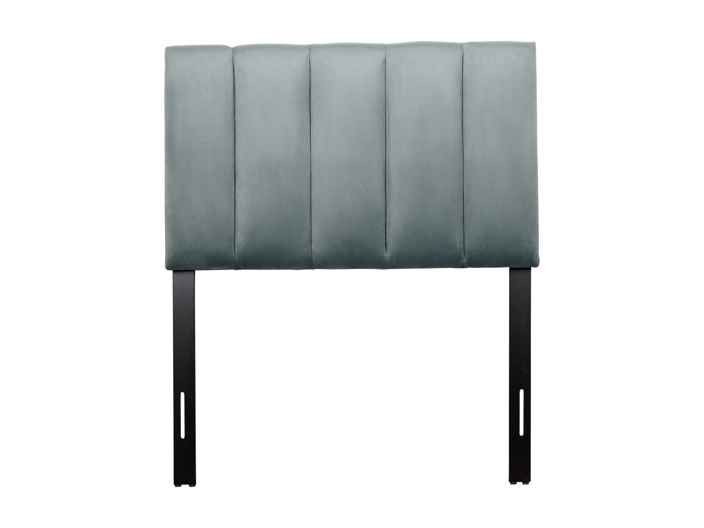 Light blue twin/single panel headboard with tufted upholstery, featuring a classic rectangular design and soft, textured fabric for a stylish and comfortable bedroom decor update.