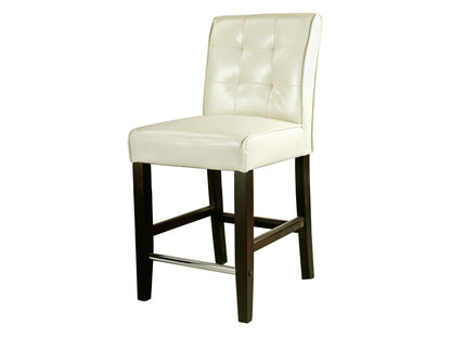 Antonio PU Tufted Counter Height Barstool, Cream