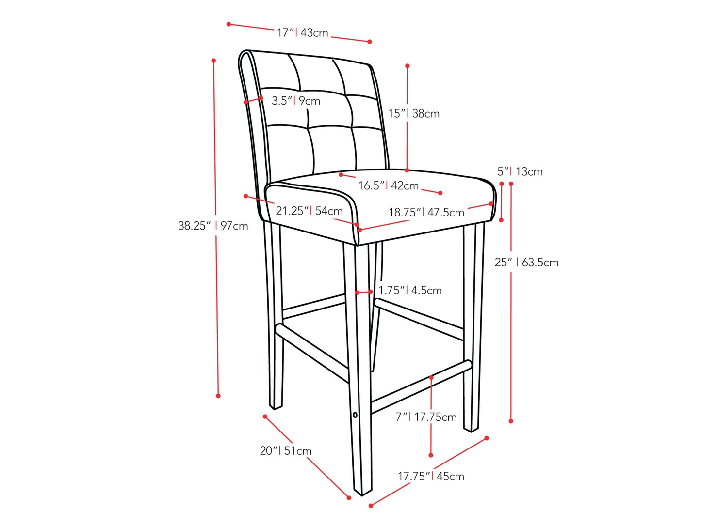 Brown wooden bar stool with cushioned seat, counter height, featuring a sleek, modern design, dark brown legs, and a smooth, textured finish. Ideal for kitchen islands, bars, and dining areas.