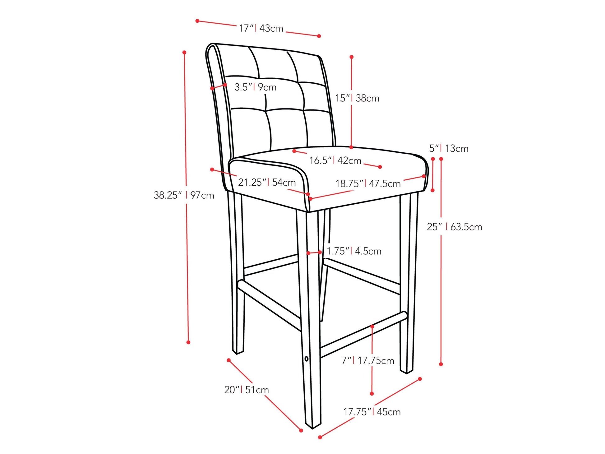 Brown wooden bar stool with cushioned seat, counter height, featuring a sleek, modern design, dark brown legs, and a smooth, textured finish. Ideal for kitchen islands, bars, and dining areas.
