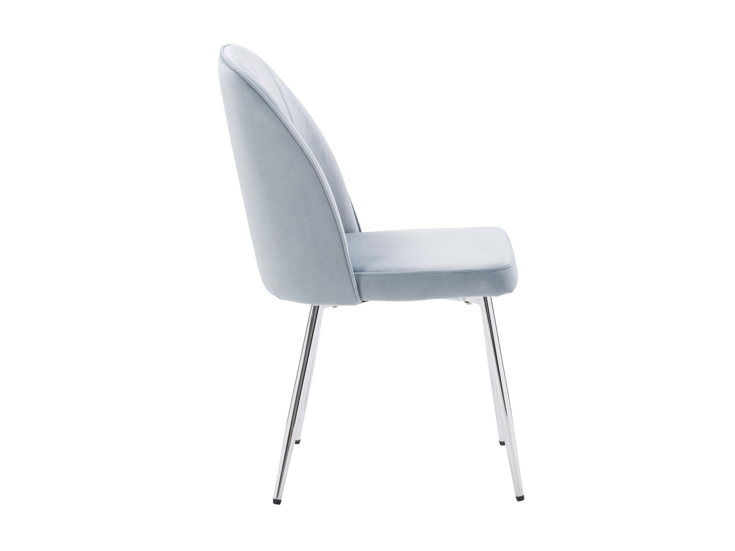 Blue velvet dining room chairs, set of 2, with tufted backs, wooden legs, and a sleek modern design. Ideal for contemporary dining spaces, offering comfort and style with a luxurious texture.