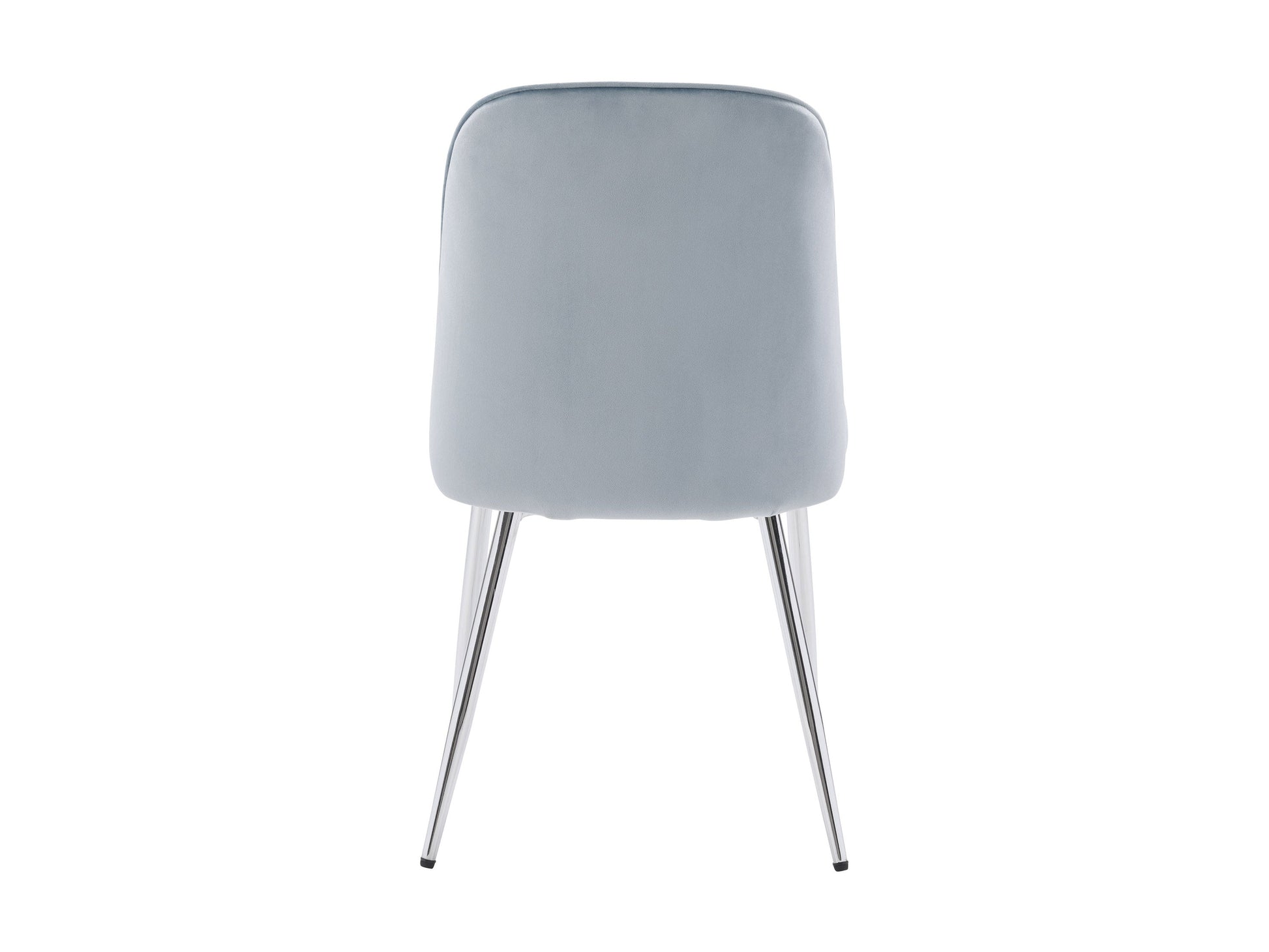Blue velvet dining room chairs, set of 2, with tufted backs, wooden legs, and a sleek modern design. Ideal for contemporary dining spaces, offering comfort and style with a luxurious texture.
