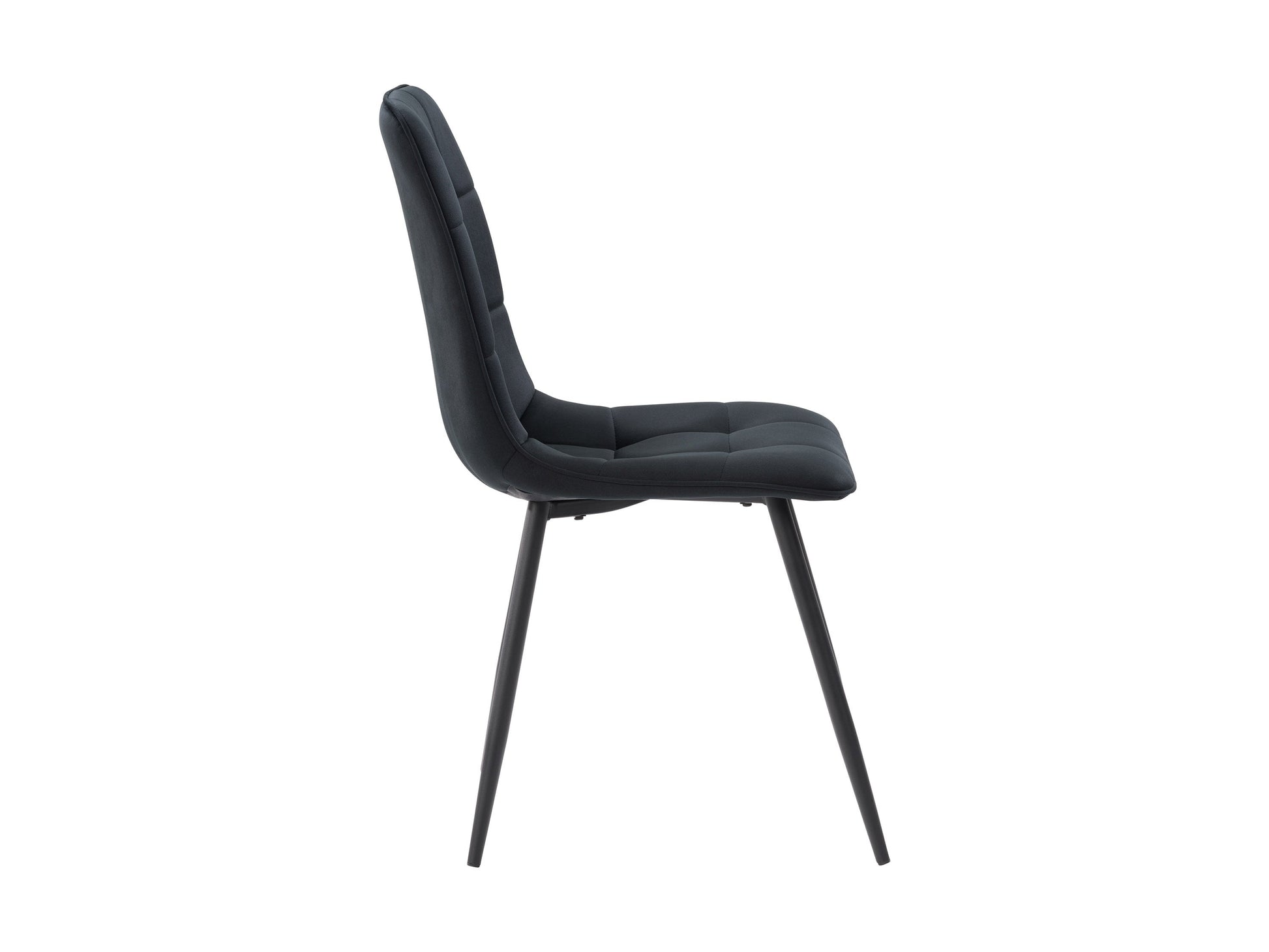 Black velvet upholstered dining chairs, set of 2, featuring sleek gold metal legs, plush cushioning, and a modern design perfect for contemporary dining rooms or elegant kitchen spaces.