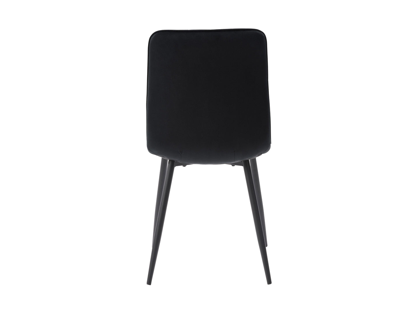 Black velvet upholstered dining chairs, set of 2, featuring sleek gold metal legs, plush cushioning, and a modern design perfect for contemporary dining rooms or elegant kitchen spaces.