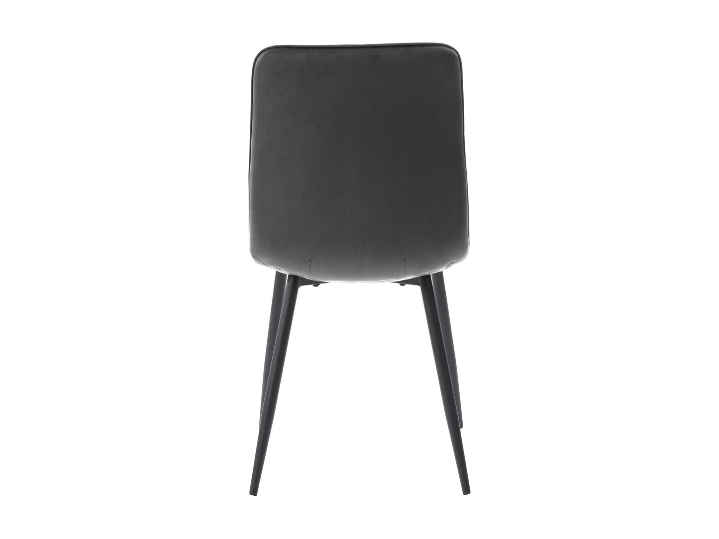 Grey velvet upholstered dining chairs, set of 2, featuring sleek metal legs, plush cushioning, and a modern design perfect for contemporary dining rooms.