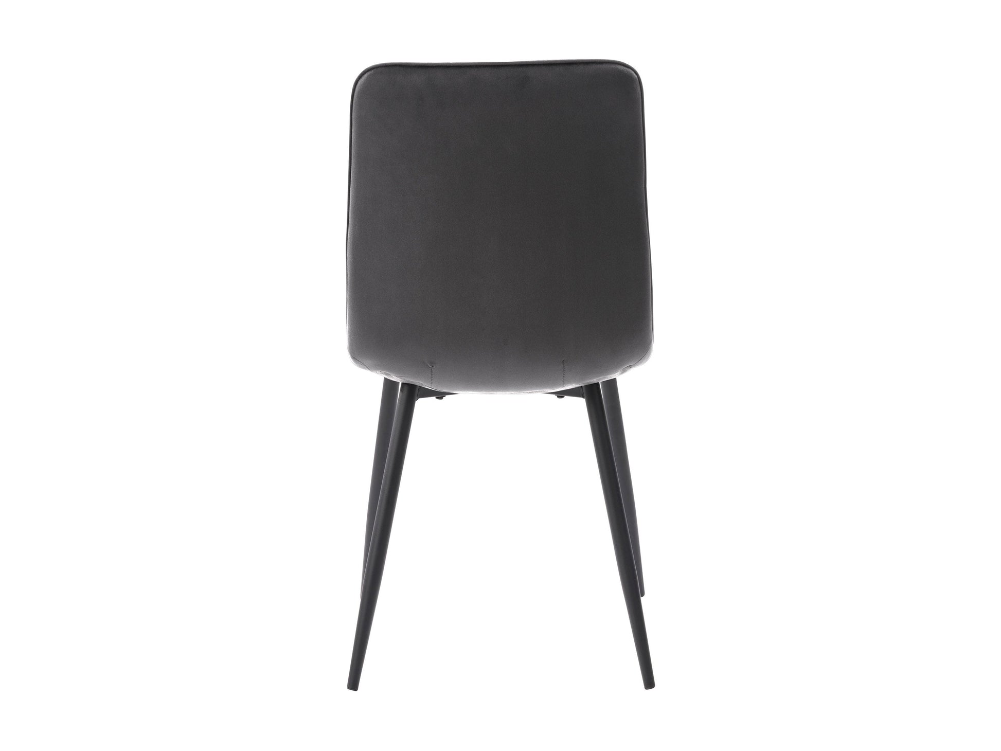 Grey velvet upholstered dining chairs, set of 2, featuring sleek metal legs, plush cushioning, and a modern design perfect for contemporary dining rooms.