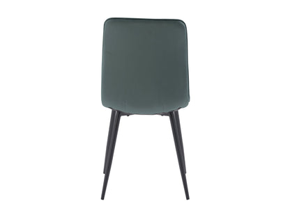 Velvet upholstered dining chairs in teal grey, set of 2, featuring sleek metal legs, plush velvet fabric, and ergonomic design for dining room or kitchen.