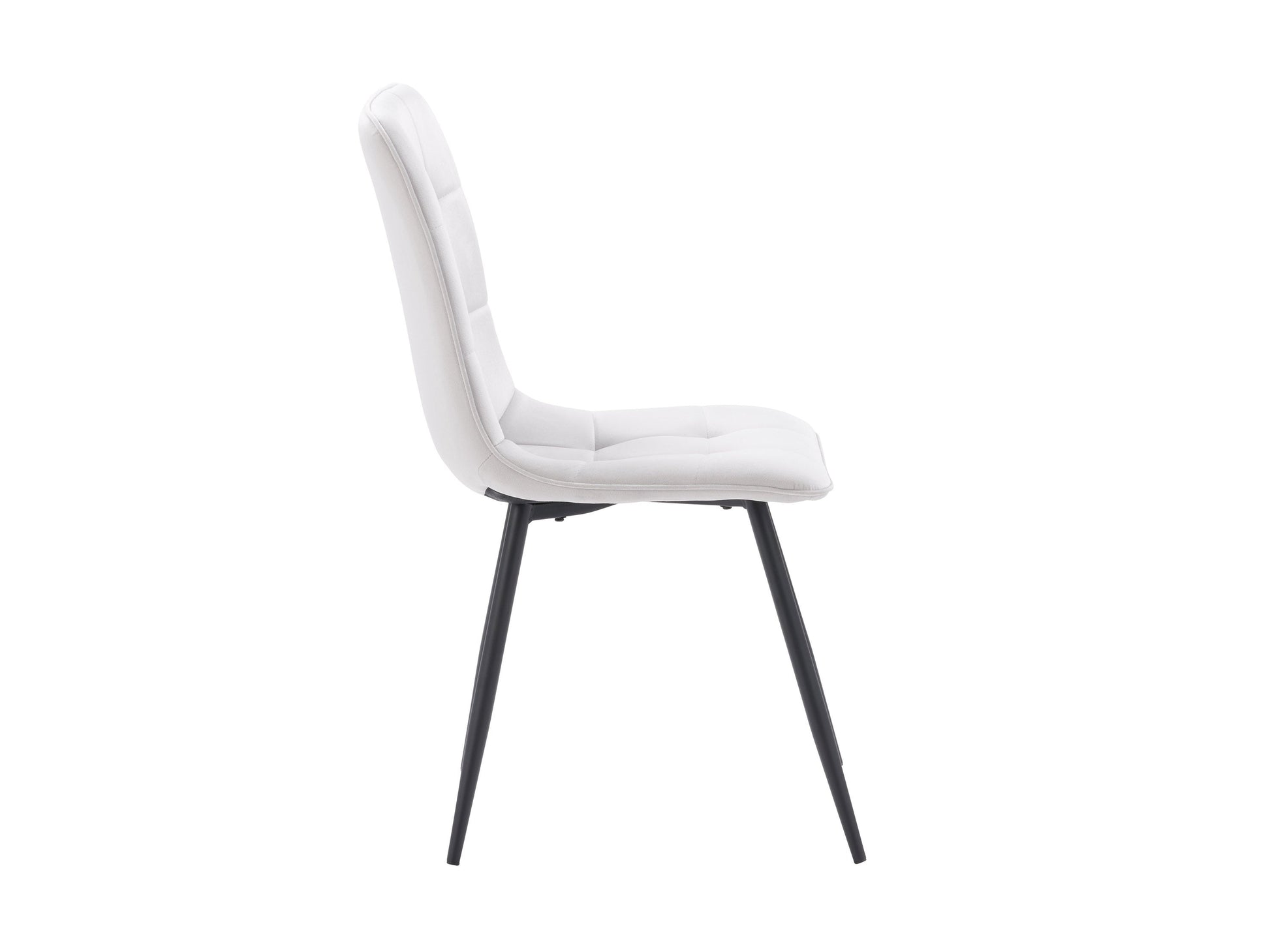 Light grey velvet upholstered dining chairs, set of 2, with tufted backs, wooden legs, and elegant design perfect for modern dining rooms.