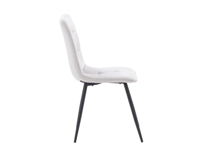 Light grey velvet upholstered dining chairs, set of 2, with tufted backs, wooden legs, and elegant design perfect for modern dining rooms.