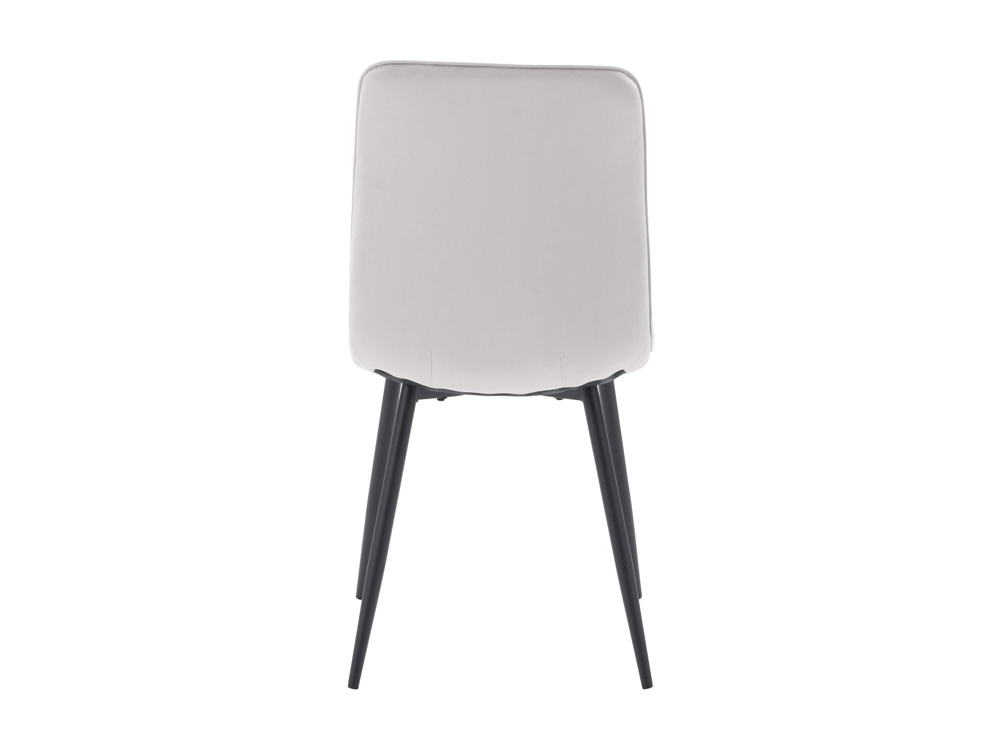 Light grey velvet upholstered dining chairs, set of 2, with tufted backs, wooden legs, and elegant design perfect for modern dining rooms.