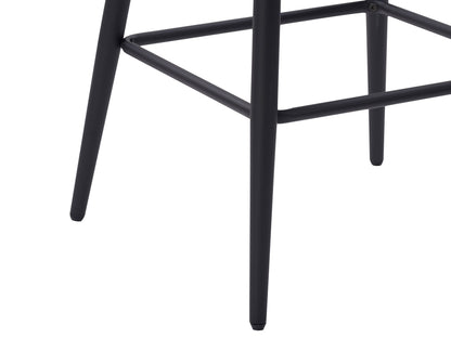 Black velvet bar stools set of 2 with gold metal legs, plush cushioning, and curved backrest for modern kitchen or bar decor.